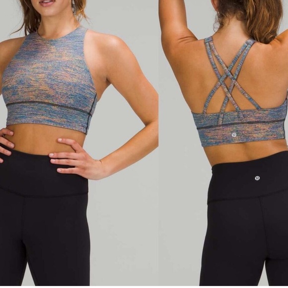 lululemon athletica Other - Lululemon Energy High-Neck medium impact sports bra, multi color stripe 💕❤️